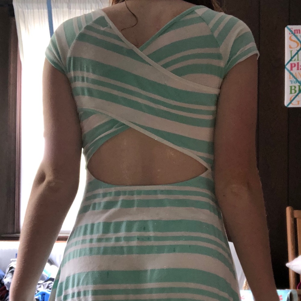 Teal and White Striped OceanDrive Skater Dress
